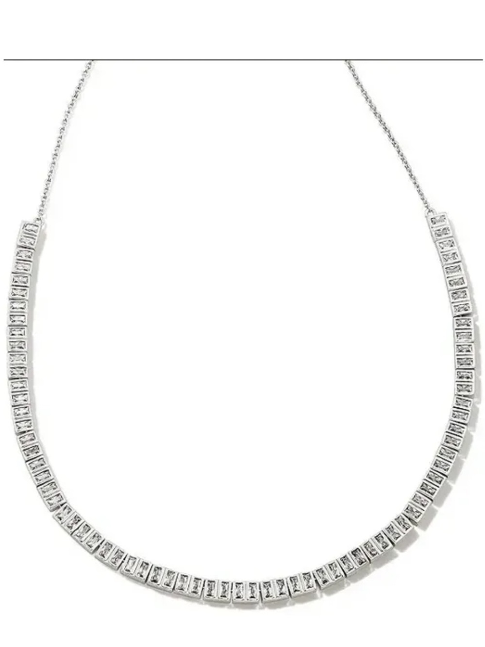 🆕 Kendra Scott Rhod White CZ Tennis Necklace